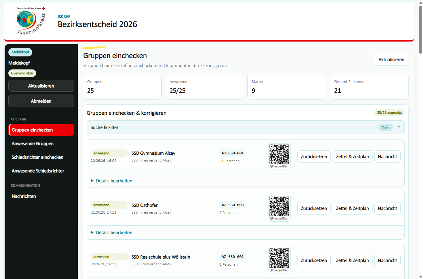 JRK Meldekopf Screenshot