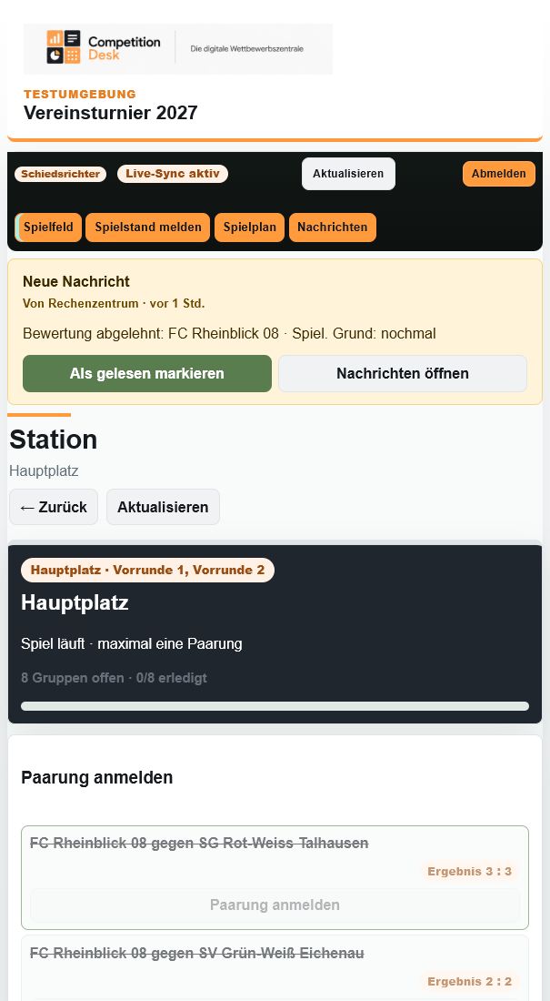 Turnier Schiedsrichter mobil
